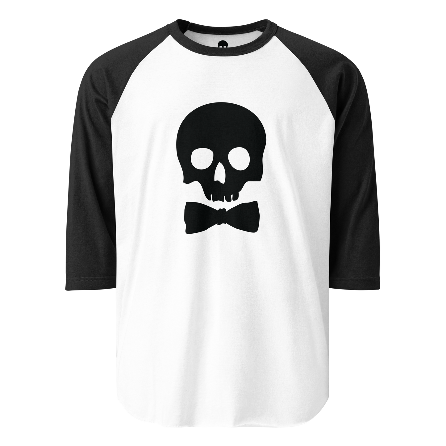 The Classic Pursuit Baseball Shirt – Full Front Black Skull